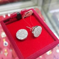 Terbaru Anting Emas Putih Full Berlian Eropa