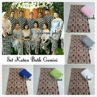 set kain kebaya bali murah bahan brukat brokat dan katun batik