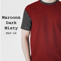 Kaos Polos Fashion Pria Premium Kombinasi Maroon & Dark Misty DLC-10