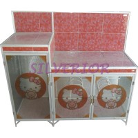 Rak Piring Kaca Aluminium Meja Kompor Gas KHUSUS JABODETABEK