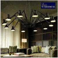 lampu gantung sorot industrial spider chandelier untuk cafe