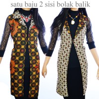 Jual Tunik Batik Jas Panjang Bolero Cardigan Rompi Panjang A380 Murah