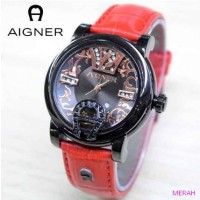 JAM TANGAN WANITA AIGNER BATIK CASE HITAM POLOS