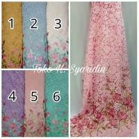Jual Bahan Brokat Gliter Nagita / Kain Brokat Kebaya / Brukat Per Meter Murah