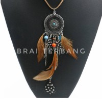 Jual aksesoris kalung rantai tali bulu bohemian klasik Murah