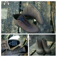 Jual sepatu boots pria. sepatu avail brodo kulit pullup best seller Murah