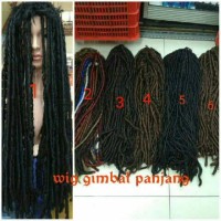 Rambut palsu cowok cewek wig gembel gimbal panjang 100 cm hair clip