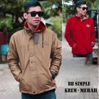 Jual Promo JAKET VANS BB SIMPLE KREM MERAH BUKAN PARASUT TOPI Terbaru murah Murah