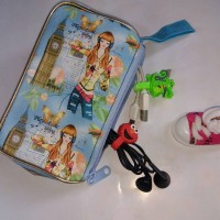 Jual Tas Kosmetik / Tas Kabel,charger / motif paris Murah