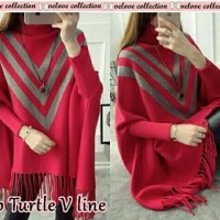 Jual rs sale! TOP TURTLE V LINE merah red babyterry batwing kalong rumbai Murah