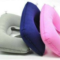 Jual bantal leher angin tiup set / travel pillow inflatable. Murah