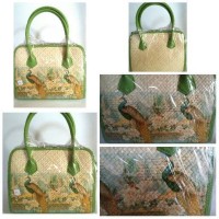 Jual Tas Kombinasi Pandan Lukis Bali Wanita Cantik Unik Murah