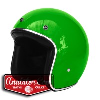 Helm Bogo Hijau Glossy List Chrome Gojek Grabbike Caferacer Fino Vespa