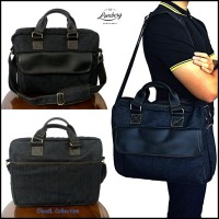 Jual Tas Selempang Kerja Kantor Tempat Berkas Briefcase Pria Denim Lomberg Murah