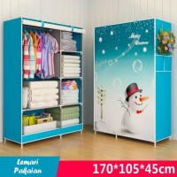 Jual Lemari Pakaian MOTIF (SNOWMAN #1) Portable, Mudah Dibongkar Pasang Murah