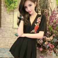 Jual Kimono Dress Bordir Mawar Embroidery Rose Murah
