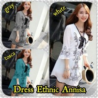 Jual Dress Ethnic Annisa / pakaian wanita / baju dress premium butik wanita Murah