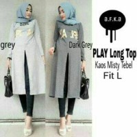 Jual Baju Atasan Wanita Baju Muslim Blus Muslim Tunic Play Long top Murah