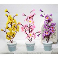 Jual 1 set isi 3 BUNGA plastik artificial ARTIFISIAL palsu SAKURA shabby 2 Murah