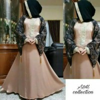 Jual Baju Gamis Pesta / Baju Abaya Maxmara Lengan Brukat Coksu Murah