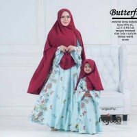 couple gamis plus jilbab syar'i ibu dan anak. baju muslim pasangan