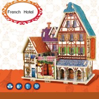 Jual 3D Puzzle Jigsaw Kayu Robotime DIY Edukasi - French Hotel F127 Murah