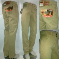 Celana jeans premium pria standar formal warna cream