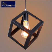 lampu gantung cafe ruang makan industrial square pendant light