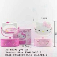 Jual KOTAK MUSIK / MUSIC BOX CERMIN PLUS LACI HELLO KITTY / MIRROR LUCU Murah