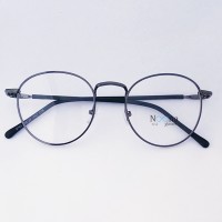 Jual Frame Kacamata Korea Pria Wanita Bulat Minus N007 FBL Full Hitam Murah