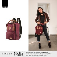 Jual Ori Tas Ransel Backpack Mini Wanita - Rayleigh Kubo Maroon Murah