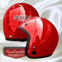 Helm Bogo Pilot MvStar Merah Glossy Retro Classic Scooter Caferacer