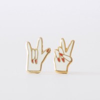 Anting Peace & Love Earrings - YELLOW OWL WORKSHOP