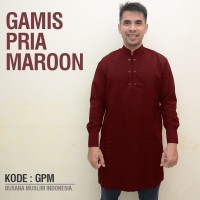 Jual Baju Koko Gamis Pria Eksklusif SlimFit Maroon Murah