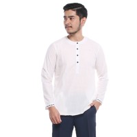 Jual ALTHAF BAJU MUSLIM TAQWA PRIA LENGAN PANJANG PUTIH/ BAJU KOKO CASUAL Murah