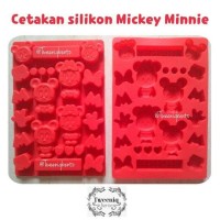 Jual cetakan silikon mickey minnie jelly, puding, cokelat, es batu lucu Murah