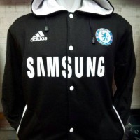 Jual JAKET HOODIE SWEATER BASEBALL BOLA CHELSEA HITAM Murah