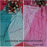 jilbab hijab pashmina monokrom monochrome flower polkadot kombi