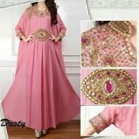 Jual soft pink KAFTAN satin ceruti pyramid Murah