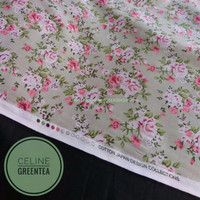 Jual Kain Bahan Katun Celine Series Shabby Chic Motif Aplikasi Bunga Modis Murah