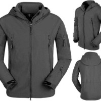 Jual JAKET WATERPROOF GREY SOFTSHELL (POLOS) Murah