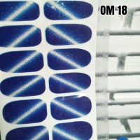 Jual Stiker Kuku / nail sticker ombre glitter navy blue + free nail buffer Murah