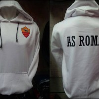 Jual JAKET HOODIE SWEATER BASEBALL BOLA ROMA PUTIH Murah