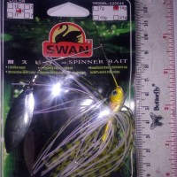 spinner bait casting 14g SWAN umpan pancing silikon putih baitcasting