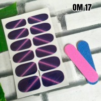 Jual Stiker Kuku / nail sticker ombre glitter purple + free nail buffer Murah