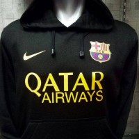Jual JAKET HOODIE SWEATER BASEBALL BOLA BARCA HITAM Murah