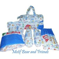 Jual Tas Bantal Guling Gendongan Alas Tidur Perlak Bayi Set 4 in 1 Chekiddo Murah