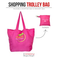 Jual Trolley Shopping Bag D'renbellony Grocery Tote Bag Tas Belanja Purple Murah