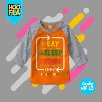 Baju Kaos Anak Laki-laki Perempuan Eat Sleep Study - Size XL