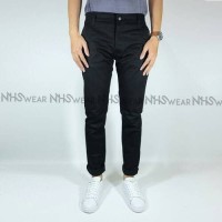 Jual Celana Chino Panjang NHS Slim Fit Hitam | Celana Distro | Best Seller Murah